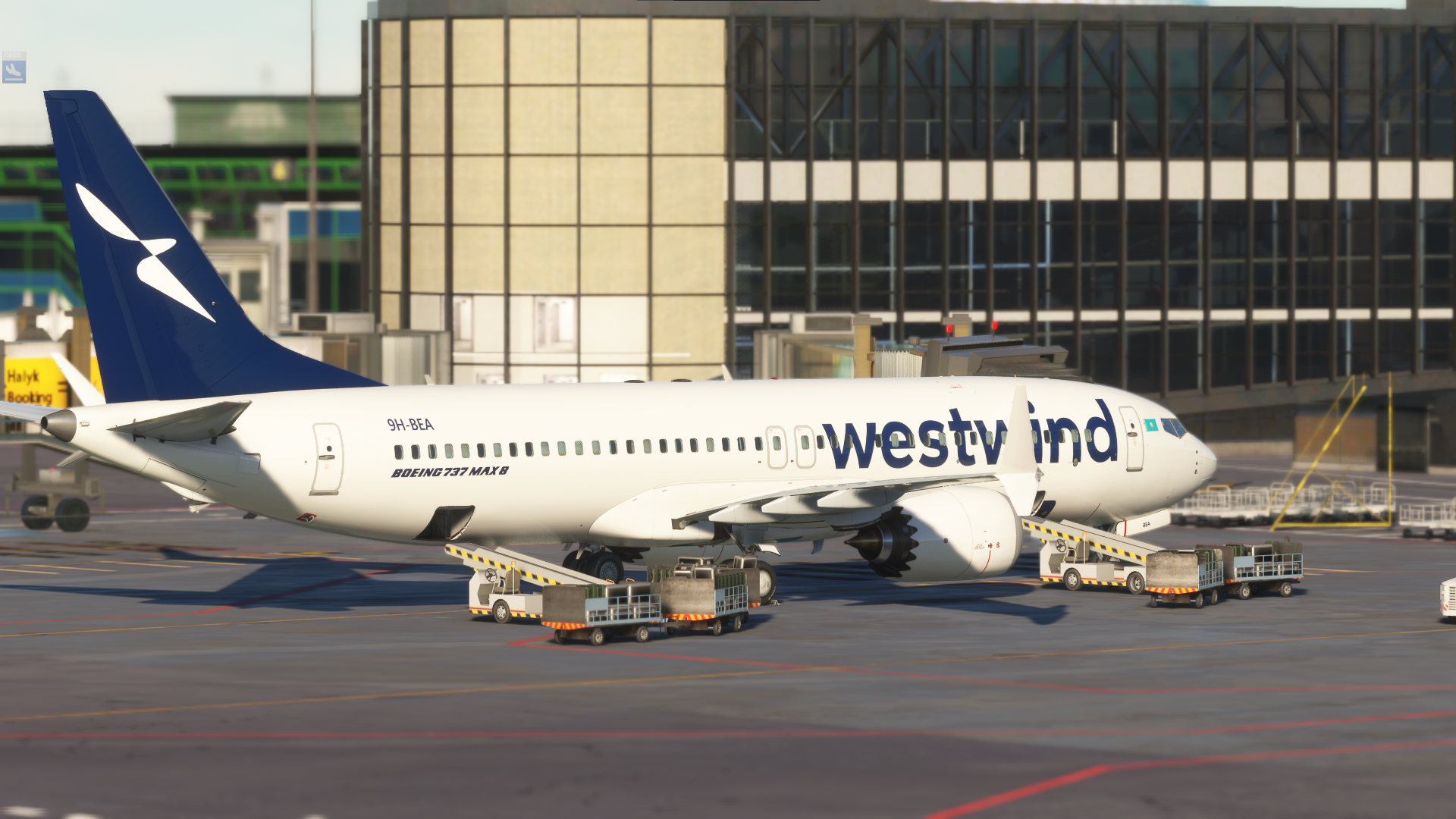 Boeing 737-8 MAX parked at the gate